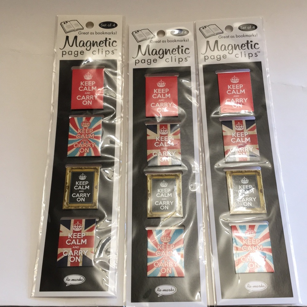 Magnetic Page Clips Set of 4, (Lot of 3packs)